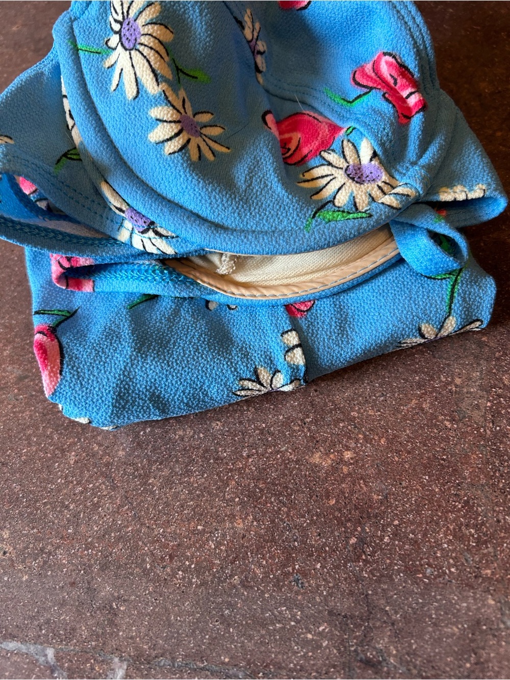 RAREVintage Jantzen Blue Floral Underwire 2 piece Set with Pink Roses from 1996 - Picture 10 of 13